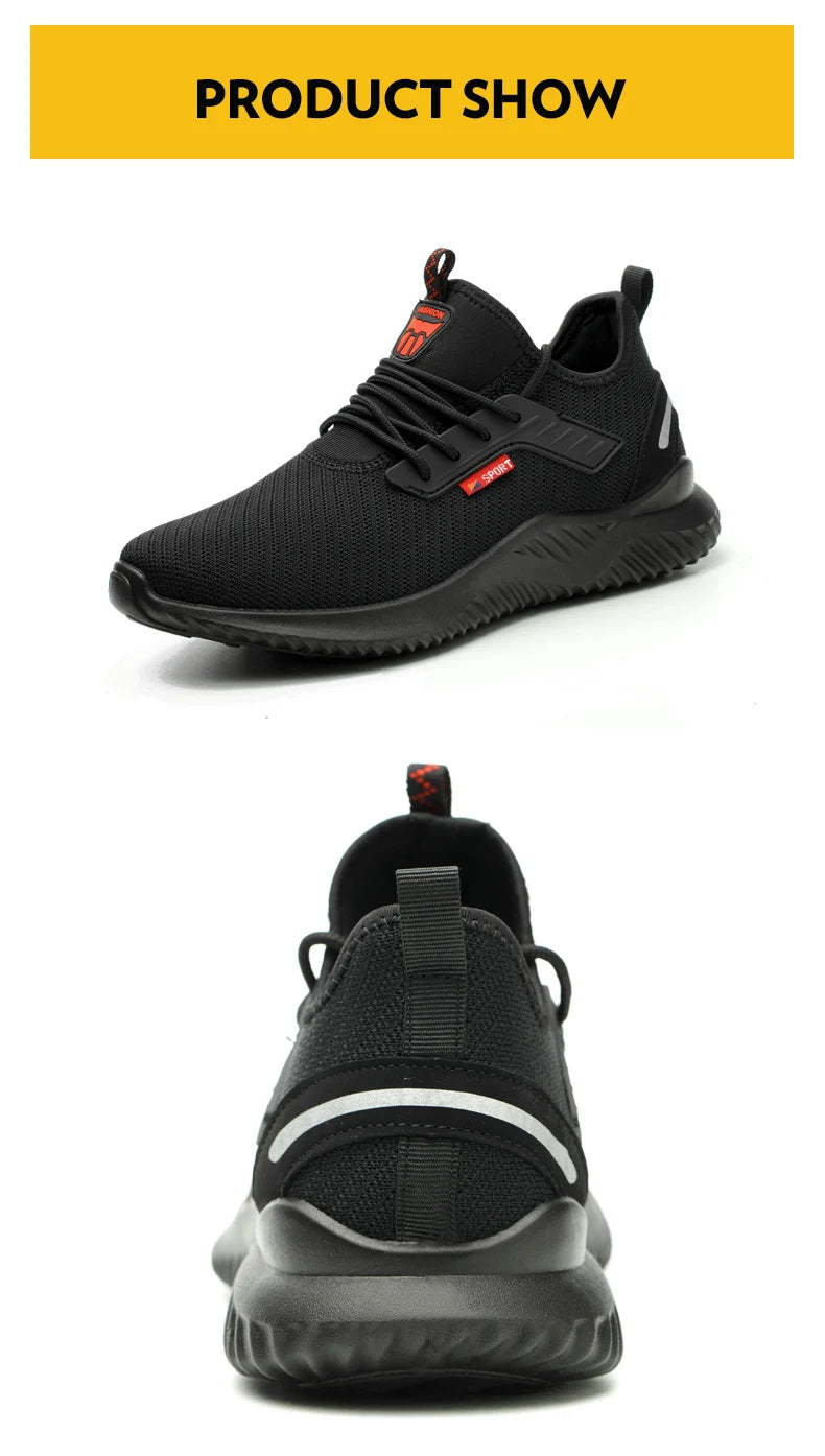 Zapatillas de trabajo con puntera de acero para hombre, zapatos de seguridad a prueba de perforaciones, botas de trabajo, calzado de seguridad indestructible de moda