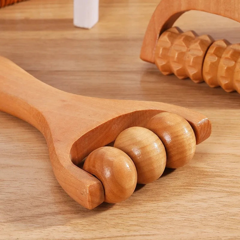 Kit de herramientas de masaje facial de madera, juego de herramientas para esculpir la cara, masajeador facial para el cuidado de la piel, ventosas, rodillo facial para contornear