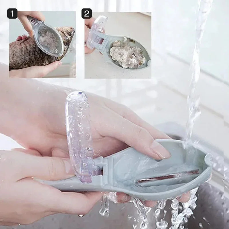 Ralladores de Escamas de Pescado Raspador Herramienta de Limpieza de Pescado Dispositivo para Raspar Escamas con Tapa Herramienta de Cocina para Cocinar Pescado Herramientas de Cocina