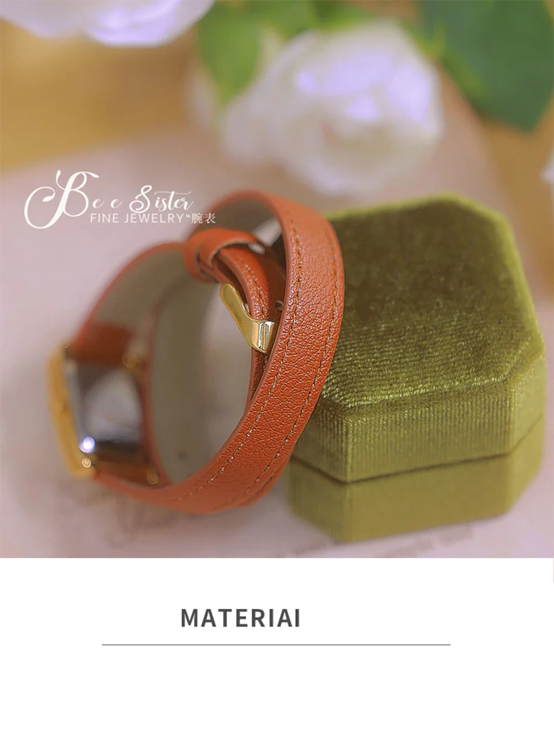 Reloj de mujer elegante retro pequeño cuadrado, correa de cuero de alta calidad, reloj de pulsera impermeable, regalo para novia