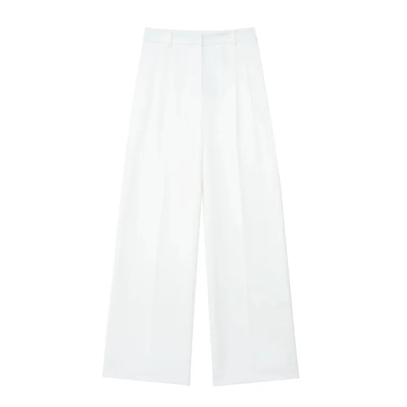 MUJER Women Pants Sets Off Shoulder Sleeveless Vest Top Woman Wide Leg Pants Women 2 Piece Set Outfit Elegant Women's Pants Suit