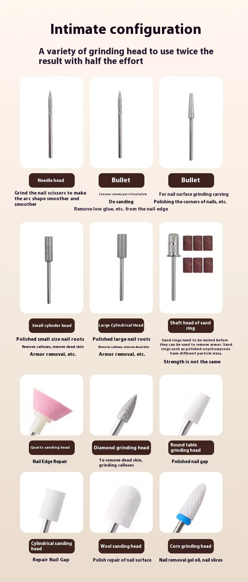 Nail art tools professional set electrical adjustment Rechargeable Electric Nail Grinder Nail Art Tools sets for Home Salon