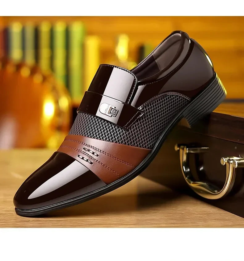 Men's Formal Leather Shoes Black Pointed Toe Man Loafers Party Office Business Casual Shoes for Men Oxford Shoes male Dress Shoe