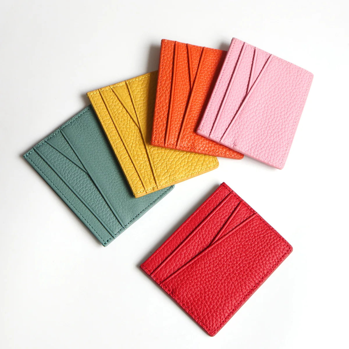 Porte-cartes de luxe 100 % cuir véritable pour homme et femme, étui pour carte de crédit, carte d'identité, cadeau tendance, mini portefeuille fin