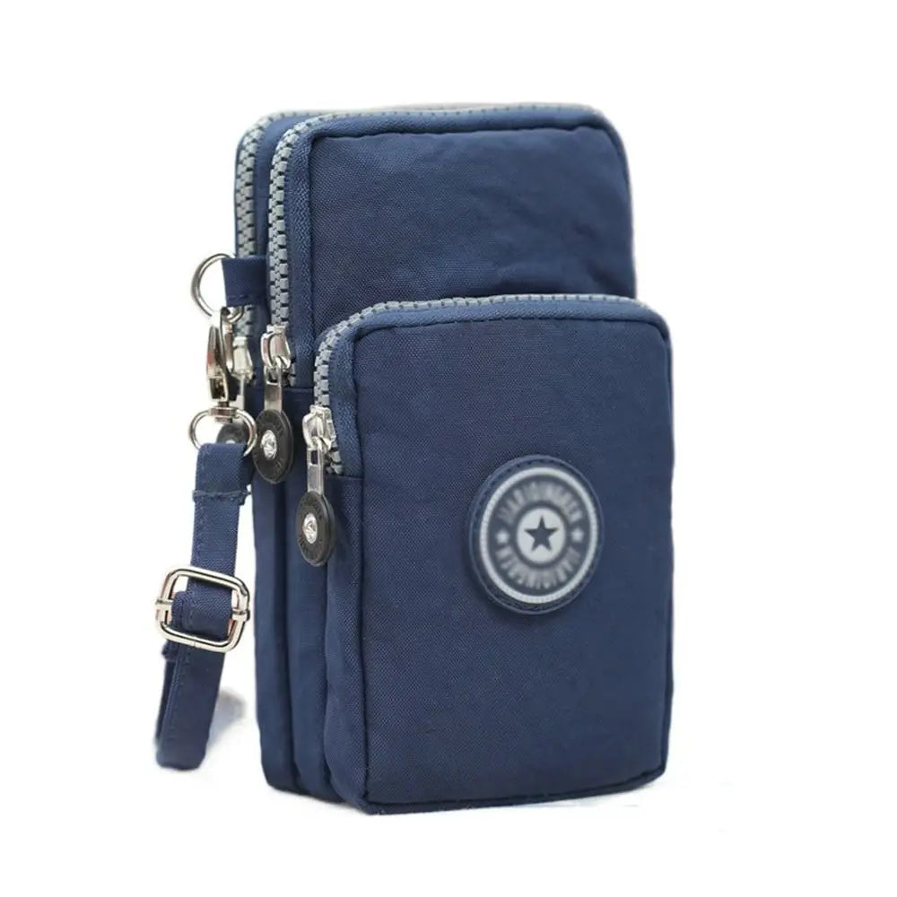 Solid Color Fabric Phone Purse Mobile Phone Bag Women Crossbody Bag Wrinkle Arm Bag Small Shoulder Bag Korean Style Wallets