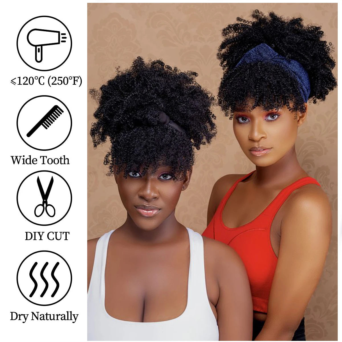 Afro Curly Headband Wig