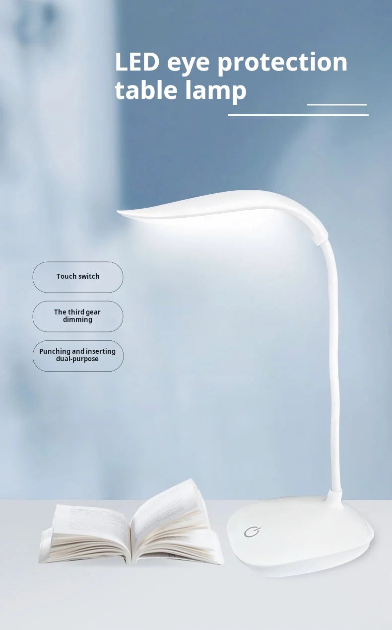 Lámpara de escritorio LED, recargable por USB, iluminación con protección ocular, luz nocturna para habitaciones, lámpara de lectura para estudiantes para mesita de noche de dormitorio