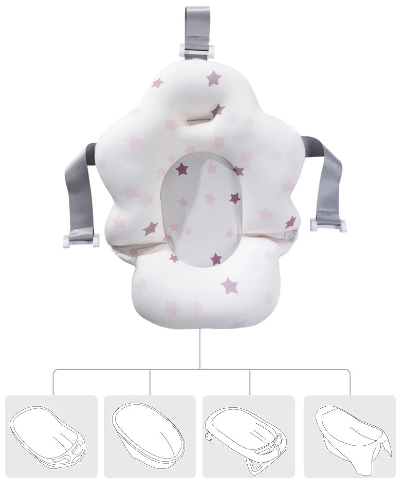 Cojín Flotante de Seguridad para Bebés Antideslizante para Bañera, Asiento de Baño Portátil, Almohadilla de Apoyo para Ducha
