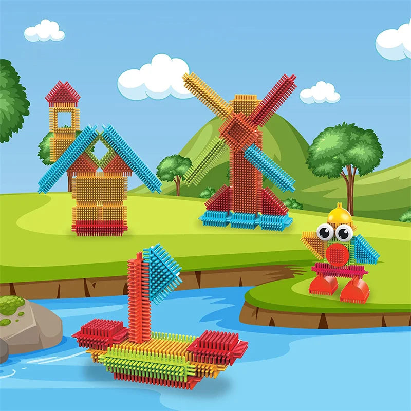 Juguetes de construcción de bloques DIY, ladrillos de modelado educativos para niños, montaje interactivo entre padres e hijos para infantes