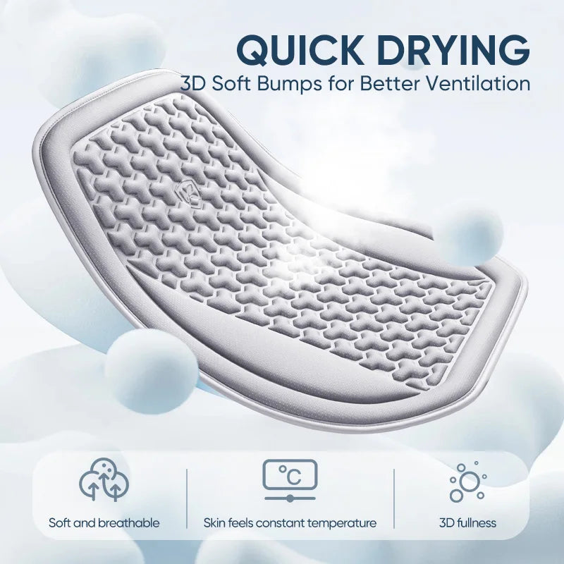Funda de asiento de coche de verano 3D transpirable de seda helada, cojín de asiento de coche con diseño convexo, almohadillas protectoras de asiento de coche universales, alfombrilla de silla de coche