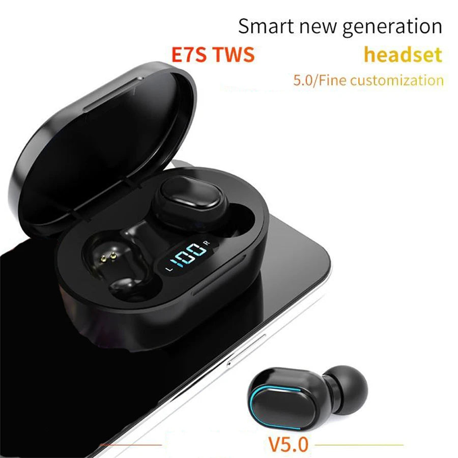 Auriculares inalámbricos E7S TWS Auriculares Bluetooth Sonido HIFI sin pérdidas Auriculares deportivos impermeables para todos los smartphones