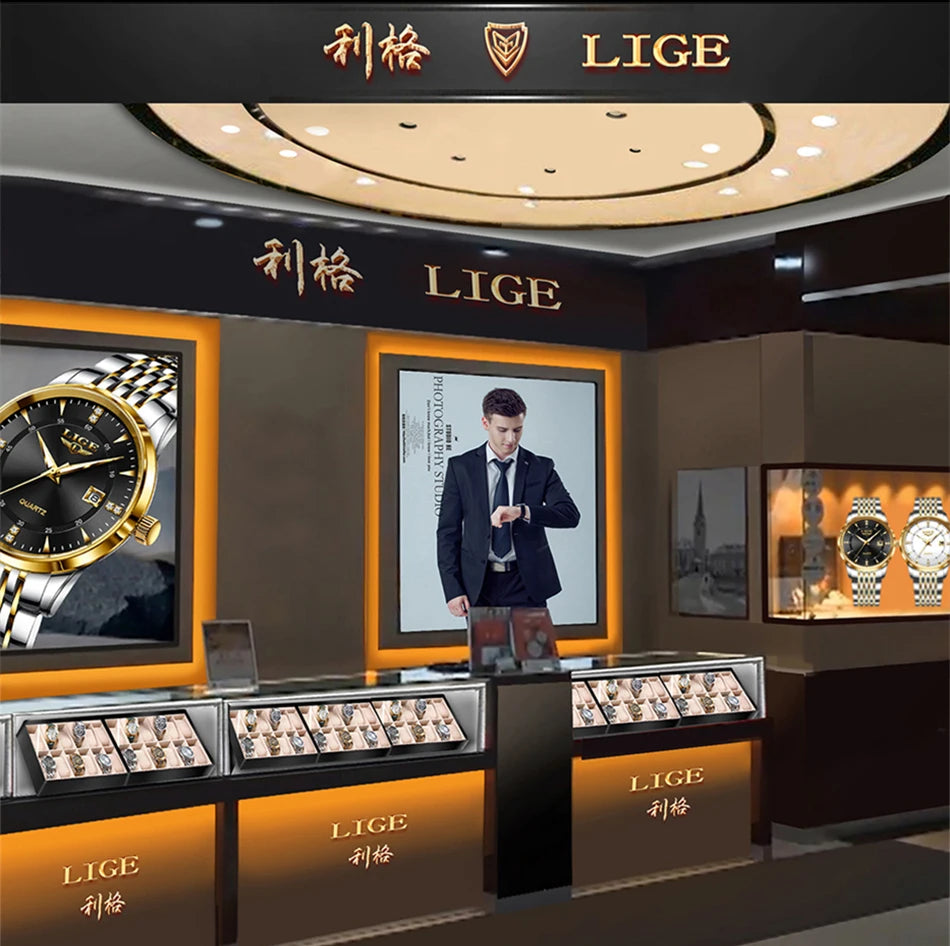LIGE Nuevos Relojes Impermeables de Mujer Moda Reloj de Pulsera para Mujer Reloj de Cuarzo de Lujo de Marca Superior con Fecha para Mujer Relogio Feminino