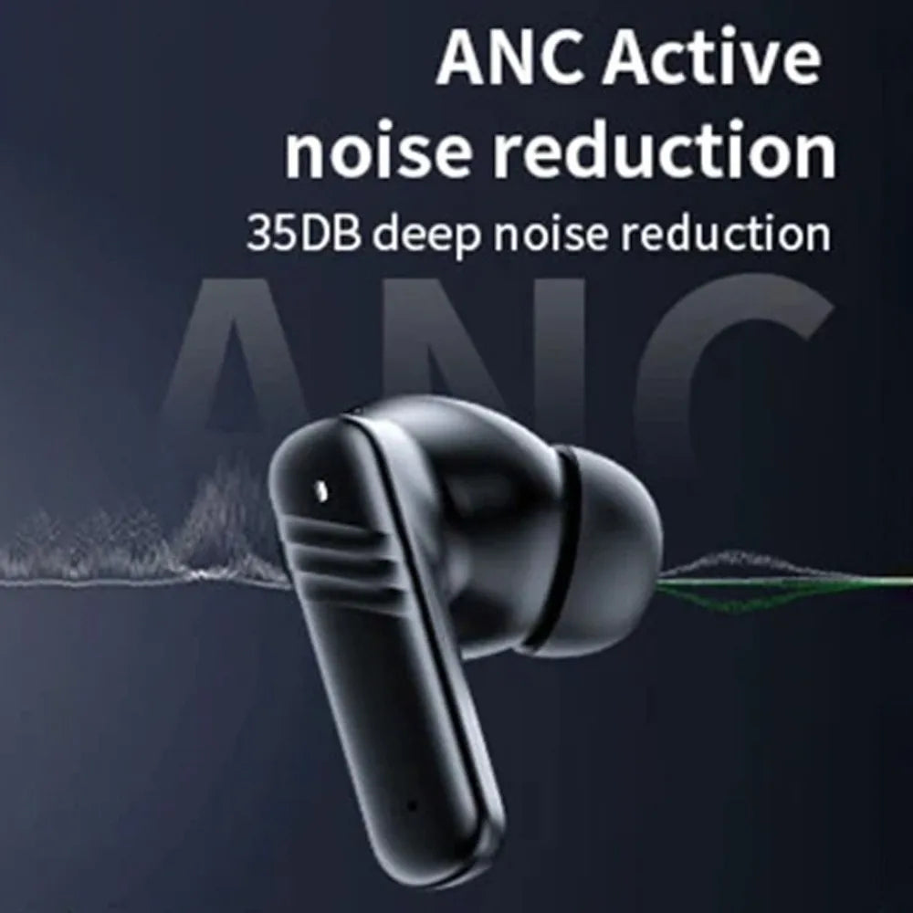 Bluetooth 5.4 Full Touch Screen Headphones Smart LCD in Ear ANC Bluetooth Earphones HD Call Noise Cancelling