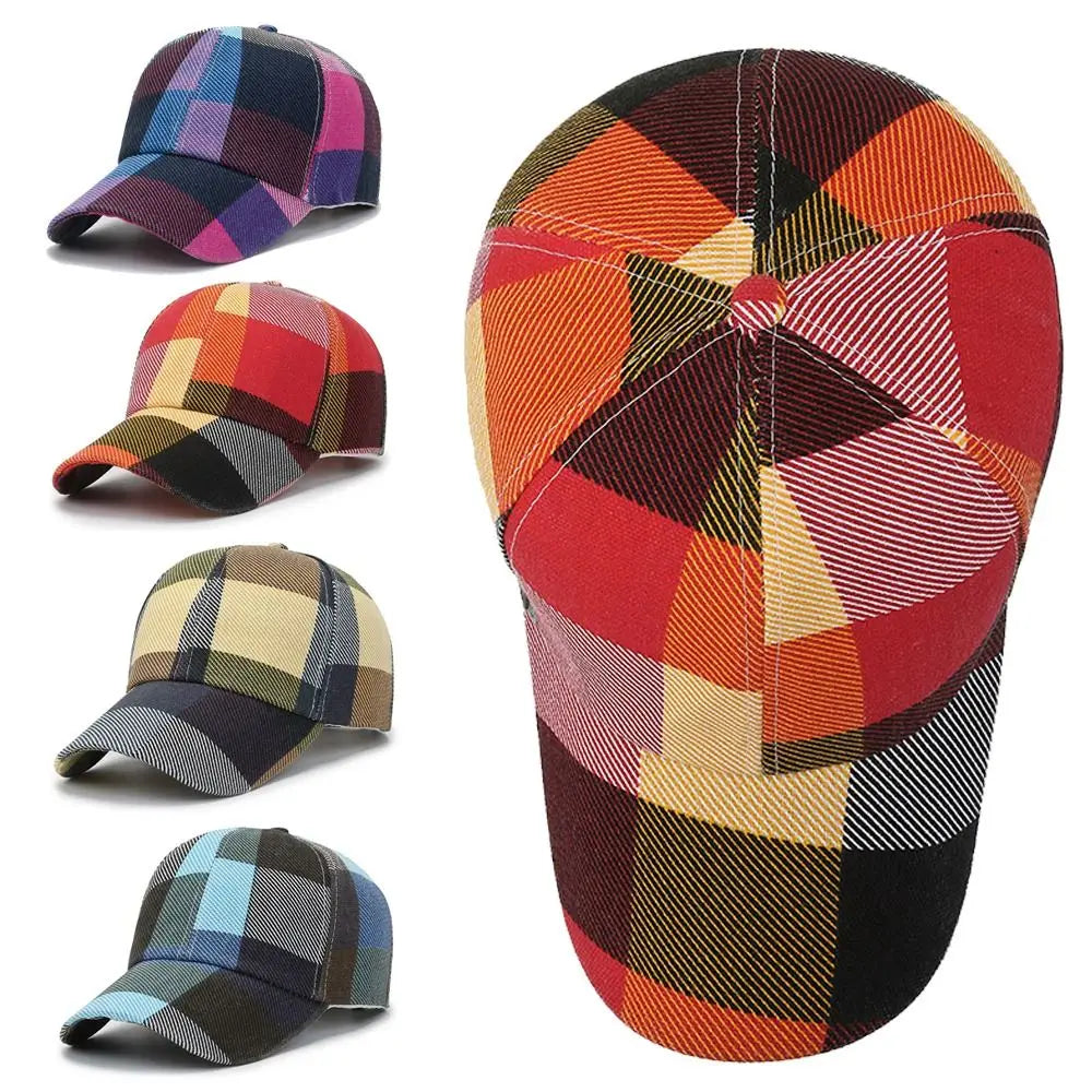 Gorra de béisbol de cuadros