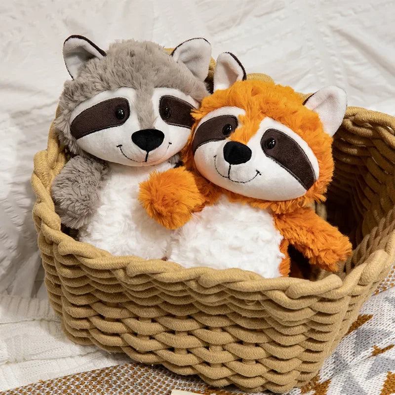 Animales de peluche Kawaii, mapache de peluche, zorro encantador, lindo perezoso suave, almohada para niñas, niños, bebés, regalo de cumpleaños