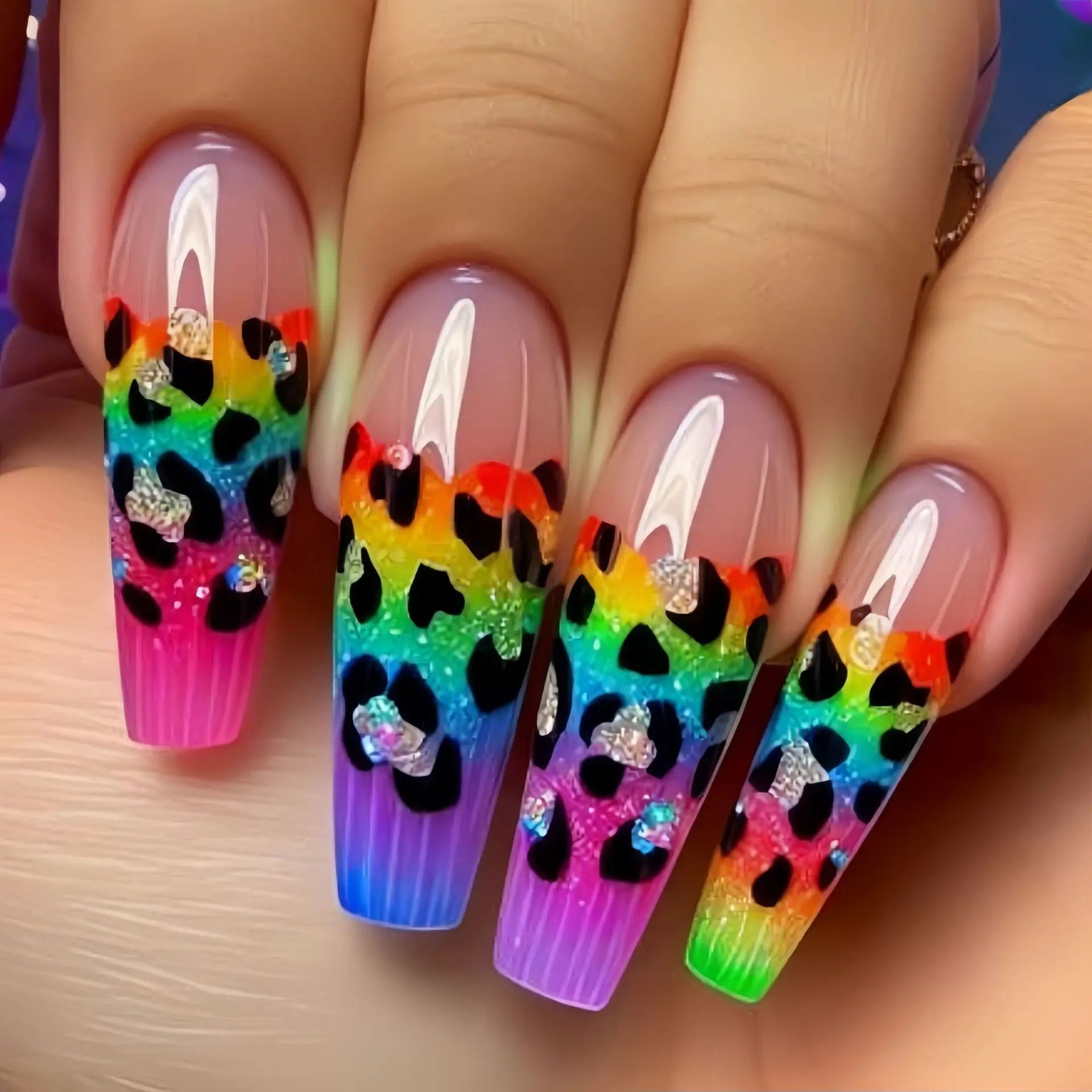 Y2K Gradient Square Press-On Nails