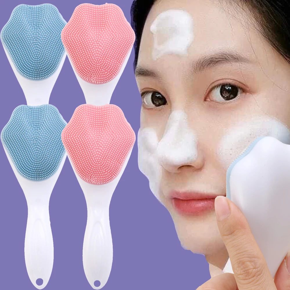 Silicone Cleaning Facial Washing Brush Face Cleanser Blackhead Removing Makeup Tool dense adhesive dot brush head Facial Brushes