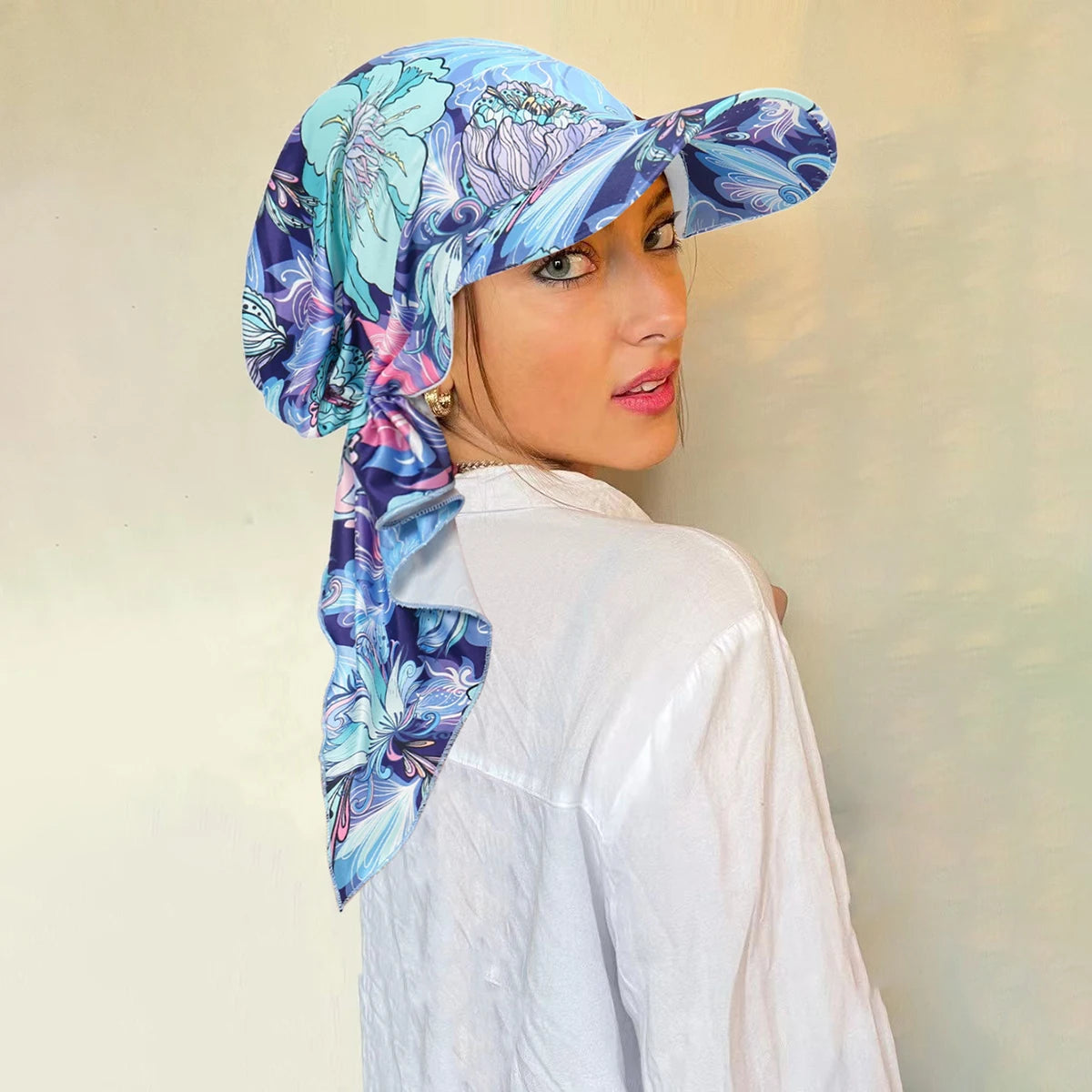 Floral Hijab Visor Cap