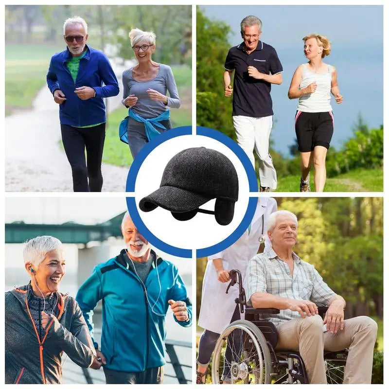 Gorras de béisbol de lana para hombre, gorros cálidos a la moda, gorros con visera, gorras de béisbol para hombre con orejeras para ciclismo y correr