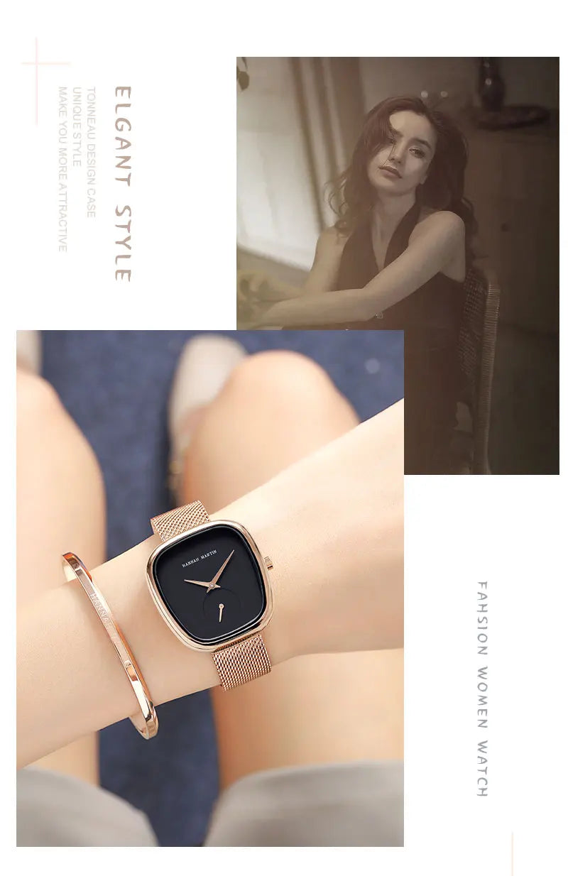 Reloj de pulsera para mujer de cuarzo, de marca superior, de moda de lujo, con movimiento japonés, diseño original, impermeable, con caja de regalo