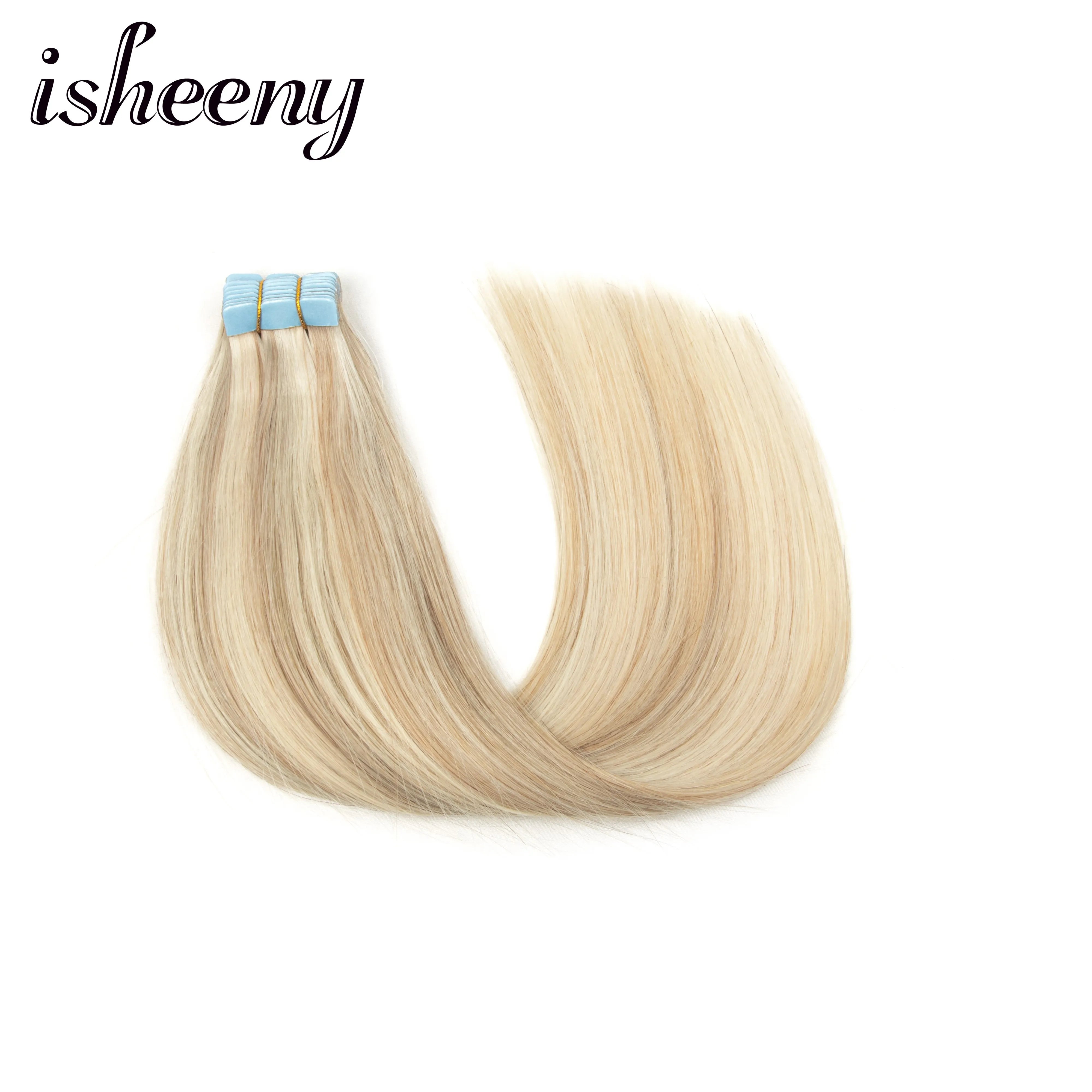 12-24'' Invisible Mini Tape in Human Hair Extensions Invisible Adhesive Seamless Tape in Hair Machine Remy Natural Straight Hair