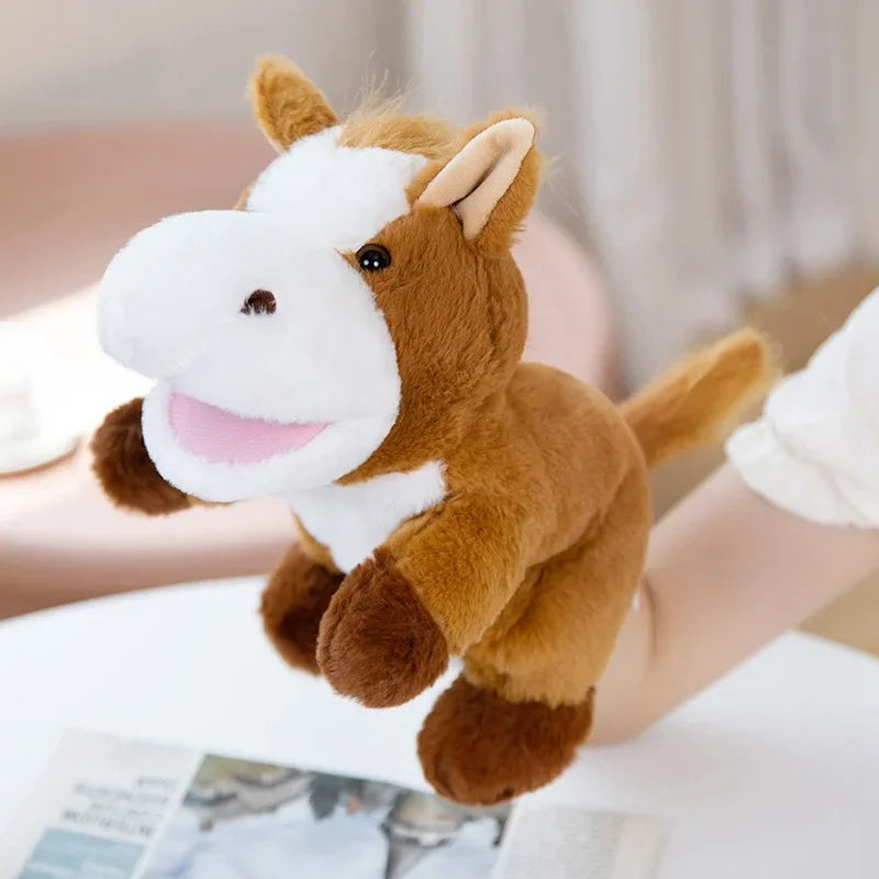 Peluches Animaux Jouets Main Doigt Histoire Marionnette Kawaii Poupées Éducatifs Bébé Jouets Canard Agneau Vache Chien Cheval Enfants Cadeau