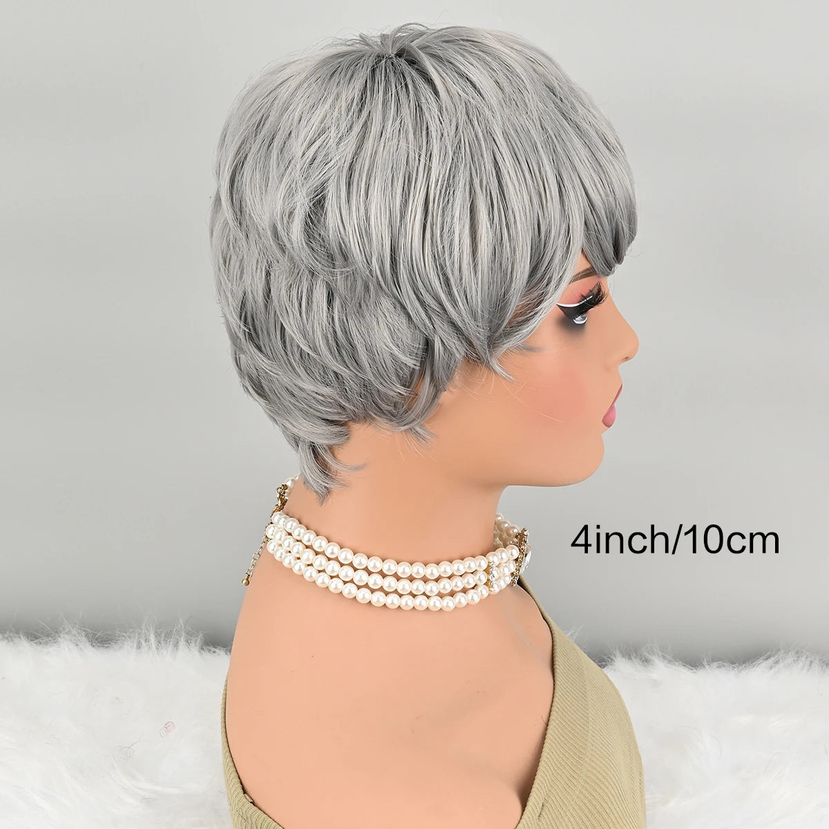 Grey Curly Pixie Wig