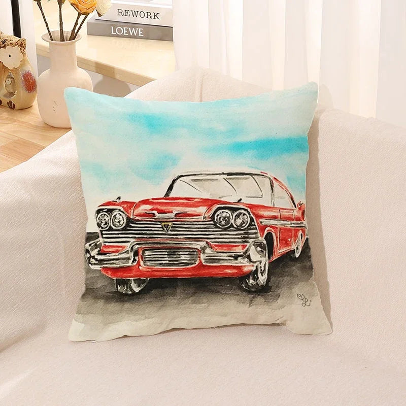 Cushion Cover Watercolor Car Pillow Room Decor Case