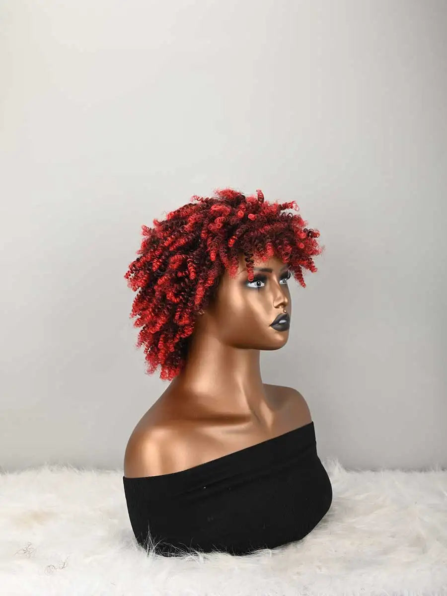 Curly Wig Afro Wigs For Women Short Curly Wigs For Women Kinky Curly Wig With Bangs Natural Hair Wigs For Women