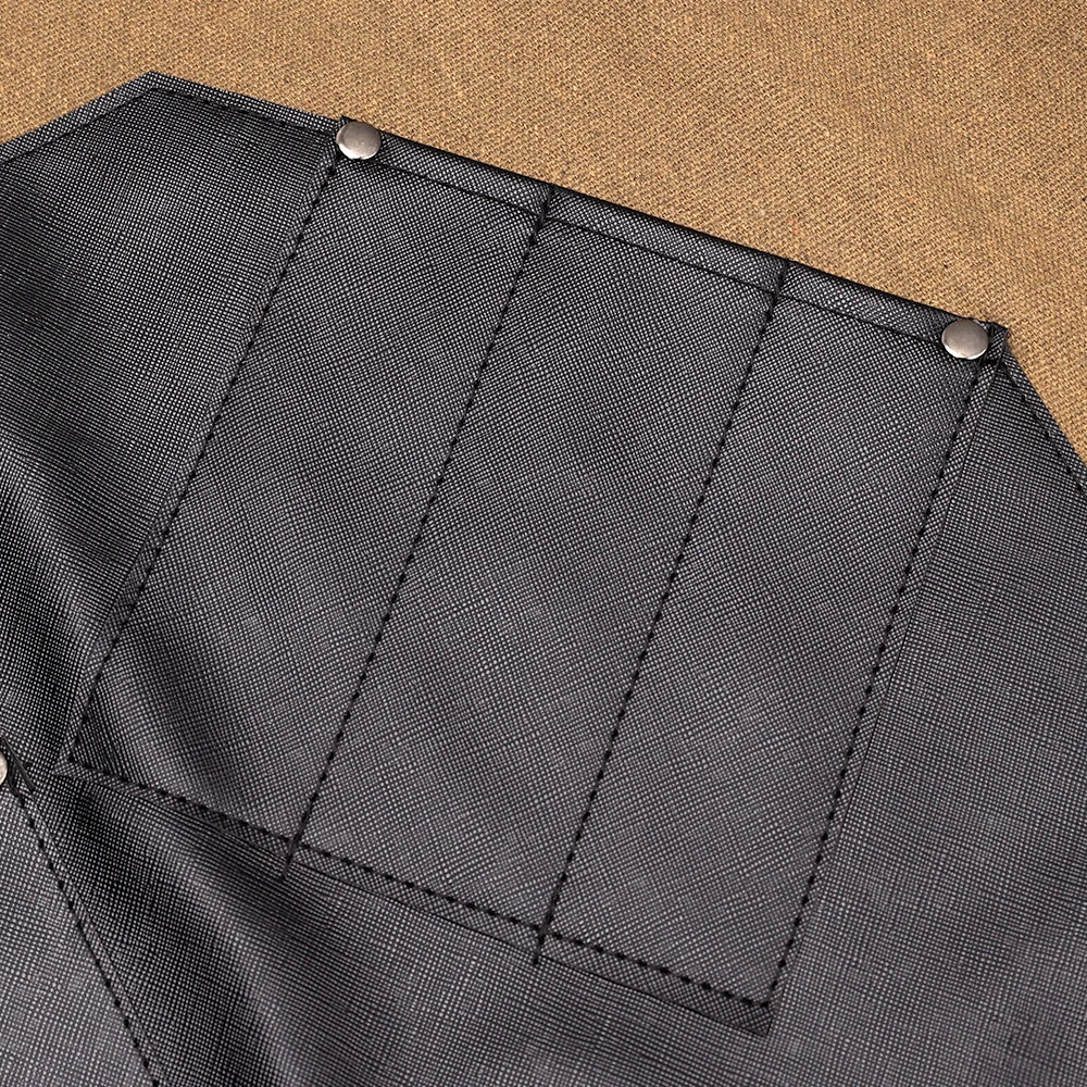 Delantales de barbero, uniforme de cocina para peluquero, delantal impermeable de tela con bolsillo para salón de barbería