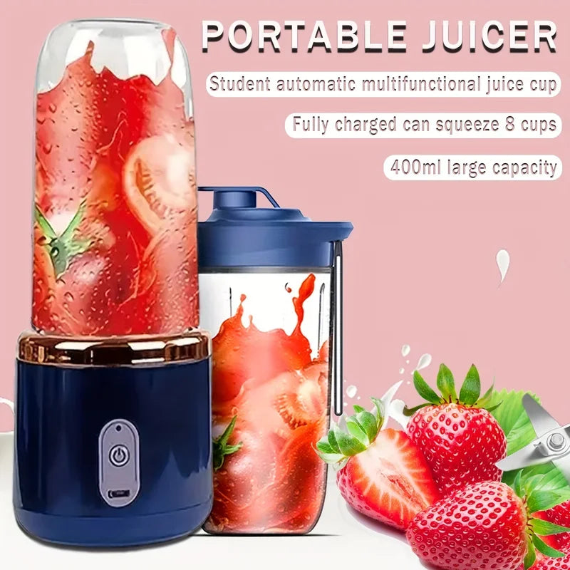 6-bladers 400 ml bærbar blender elektrisk juicer kopp for reise bærbar juicer mikser usb fersk fruktjuice blender smoothie
