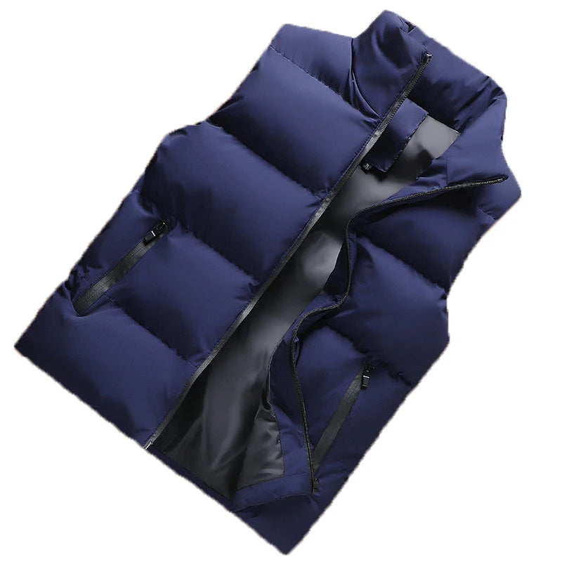 Chaleco de hombre cortavientos, chaqueta sin mangas para hombre, chaqueta de invierno, abrigo casual, chaleco de hombre de algodón grueso y cálido