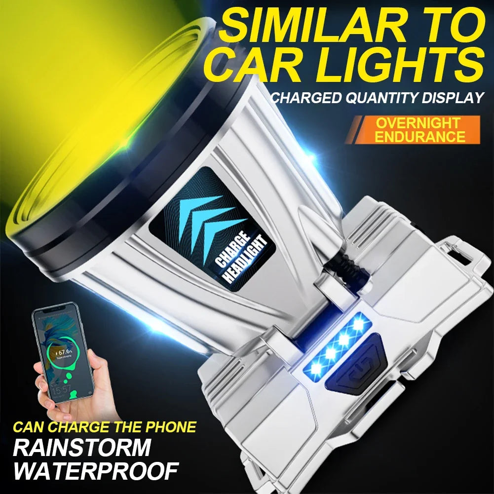Linterna de pesca Linterna frontal recargable LED de largo alcance Lámpara de pesca nocturna montada en la cabeza para acampar al aire libre, correr, andar en bicicleta