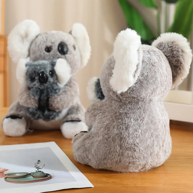 Animaux en peluche mère et enfant koala pingouin poupée douce en peluche oreiller décoration de la maison cadeaux d'anniversaire sapin filles et garçons