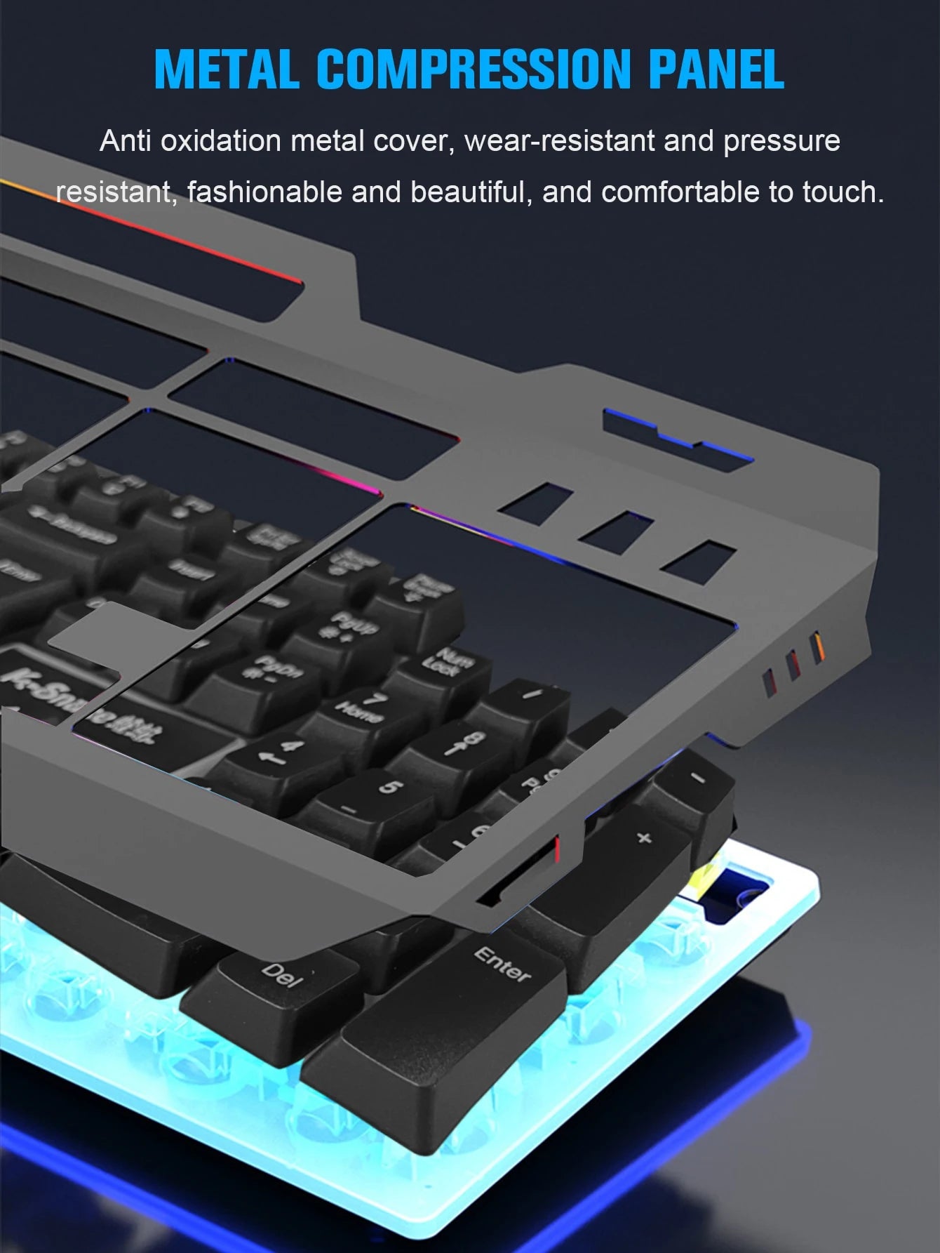 Glow-tastatur og -mussett