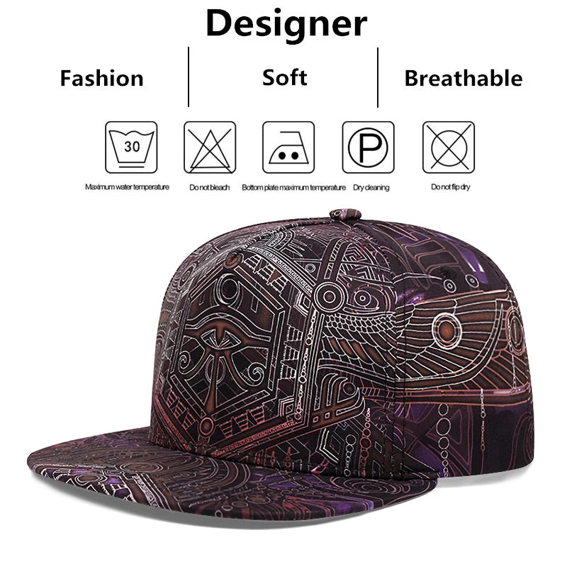 Nueva gorra de béisbol de moda, gorras geniales de Hip Hop para hombres, personajes de dibujos animados para adultos, estampado de Horus, gorras Snapback para hombres y mujeres, sombreros para el sol