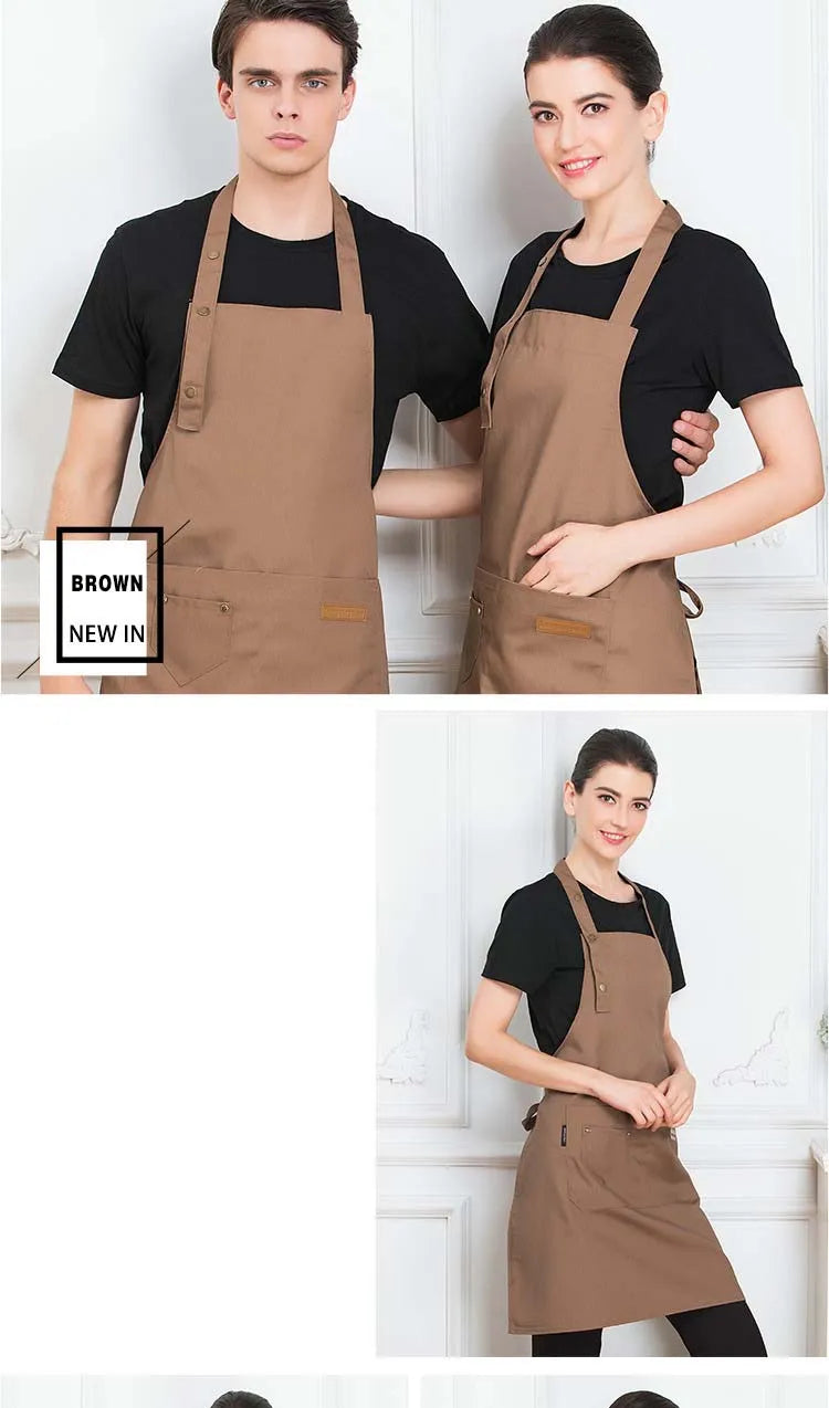 Nouveaux tabliers de cuisine tendance pour femmes et hommes, tabliers de travail pour chefs, pour grillades, restaurants, bars, boutiques, cafés, salons de beauté, studios de manucure, uniformes