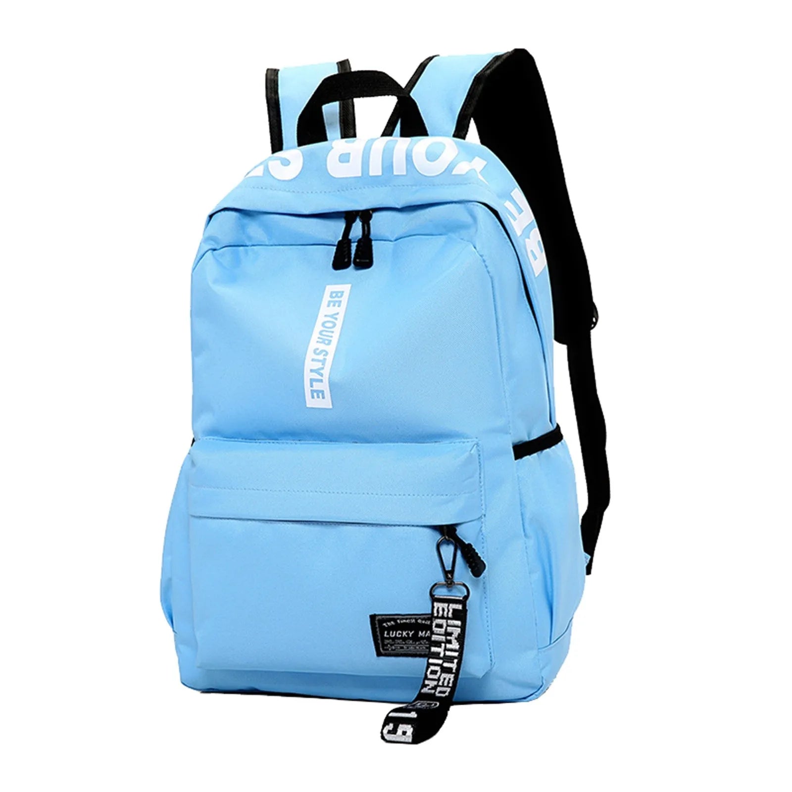 Mochila de estudiante a la moda, ligera, logotipo personalizable, casual, bolso de hombro doble, correa de hombro arqueada, forro de poliéster, Oxford