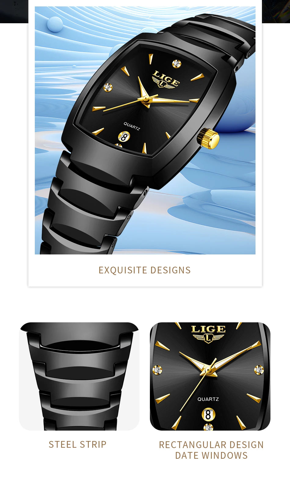 Reloj de lujo LIGE para mujer: elegante, moderno y perfecto para el estilo diario
