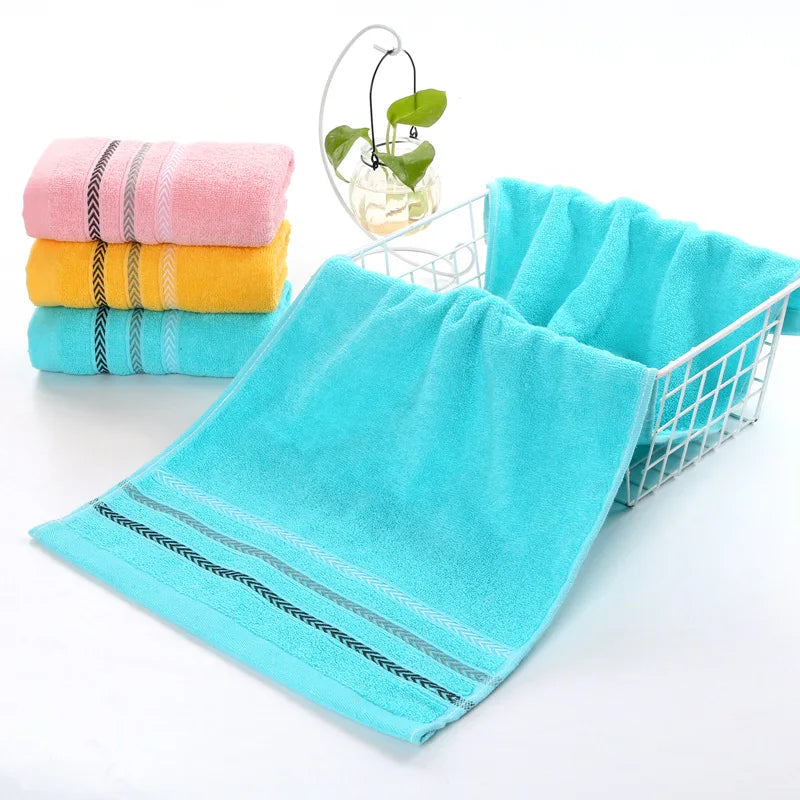 Serviette de bain absorbante pour adulte, couleur unie, douce, pour le visage et les mains, pour la salle de bain, 35 x 75 cm