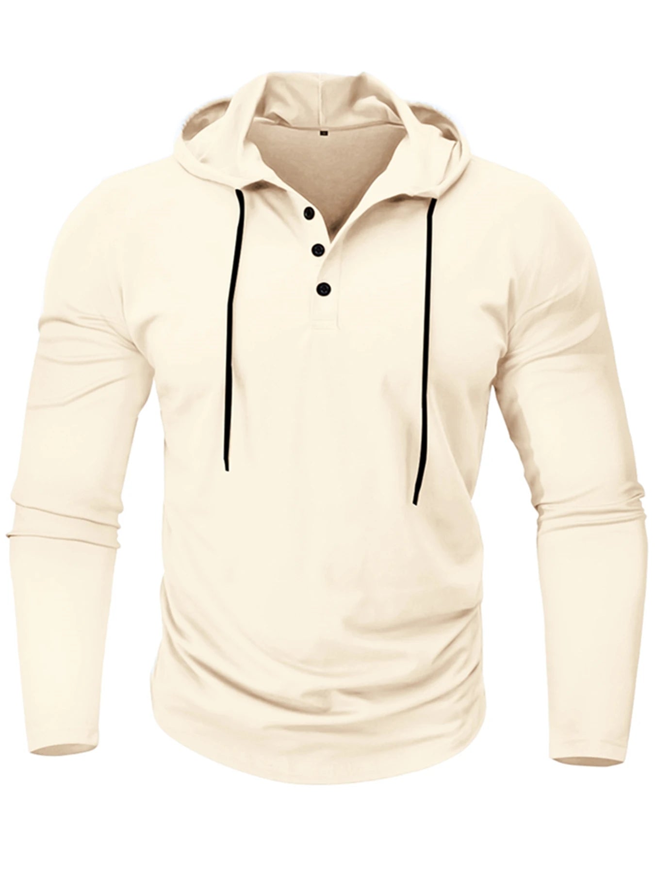 Sudadera con capucha deportiva para hombre, ajustada, de manga larga, con cordón, transpirable, informal