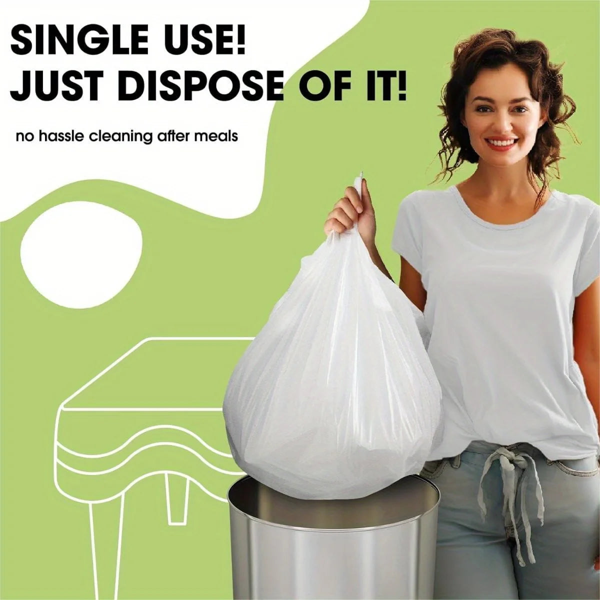 Engangsduk for rektangulært bord Dekorativ plastduk for fester, piknik, camping, vanntett, flekkbestandig