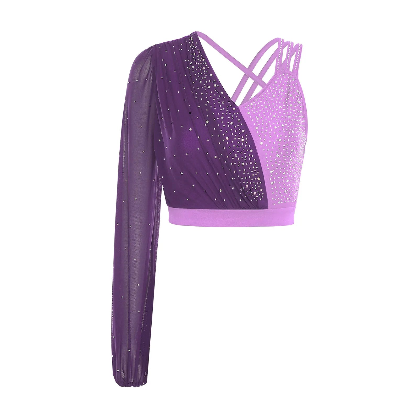 Modern Ballet Dance Set for Women Mesh Top with Skirted Briefs 2 Piece Lyrical Outfits Ballerina Girls Stage Performance Costume