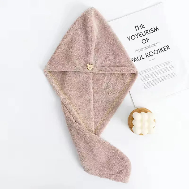 Toalla de pelo de secado rápido para mujeres de pelo largo, toallas suaves de microfibra, gorro de ducha, gorros de baño para mujeres, gorro de secado de pelo, turbante para damas