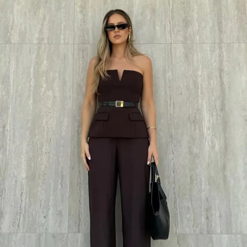 TRAF Tops para mujer Top corto sin tirantes blanco roto Corsé de verano para mujer Tops de tubo sexys sin espalda Camiseta sin mangas de color liso