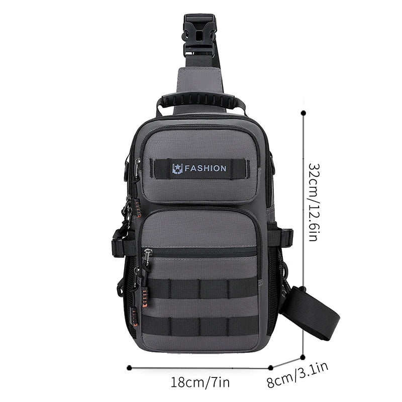 Sac de poitrine de randonnée, sac à dos de voyage multifonctionnel Molle, sac à main léger, pochette pour équipement d'escalade de cyclisme en plein air, grand sac amusant