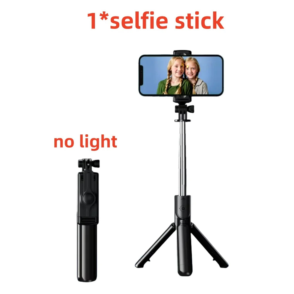 FANGTUOSI Selfiestang Stativ Uttrekkbar Trådløs Bluetooth Fjernkontroll Bærbar Smarttelefon Stativfeste For iOS Android Telefon