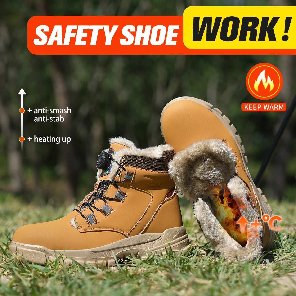 Botas de seguridad con puntera de acero para hombre