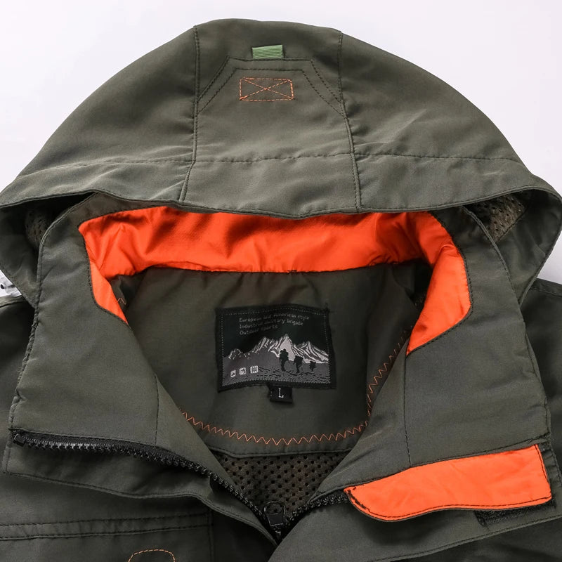 Chaqueta de exterior para hombre, primavera, otoño, nueva, con capucha, informal, cortavientos, para hombre, abrigo, para acampada, chaqueta intercambiable para hombre