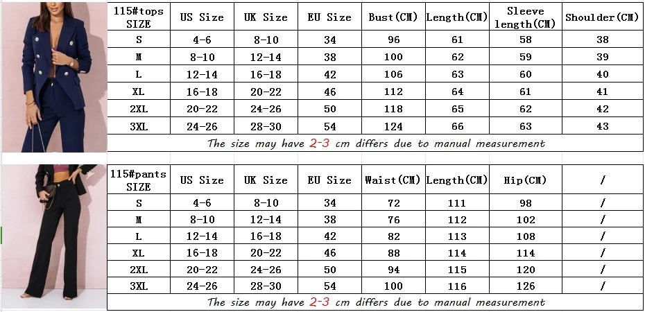 Hot salg 2-delte buksedresser for kvinner Cropped Blazerjakker og høylivede rette benbukser Sett med uformelle forretningsantrekk